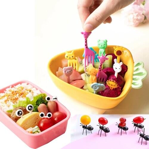 Animal Farm Fruit Fork Mini Cartoon Children Snack Cake Dessert Food Fruit Toothpick Bento Lunches Party Decor Random Color