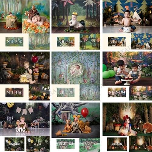 Tropical Jungle Forest Wild Animal Safari Party Newborn Baby Shower 1st Birthday Backdrop Vinyl Photography Background