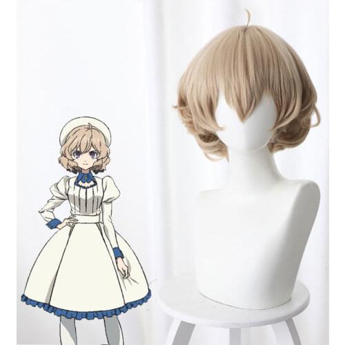 Fictional reasoning Yan Yongqinzi Linen Brown Micro-curl Styling Short Hair Cos Anime Wig Cosplay Fluffy Women Kawaii Wig Hair
