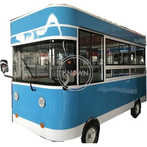 High quality Blue color 3.5m length fast food cart trailer food truck