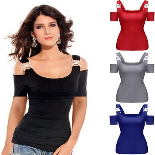 Sexy Strapless Tunic Shirts Soild Short Sleeves Blouses For Women Casual Round Neck Tunic Tops Elegant Blusas Mujer De Moda 2021