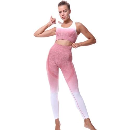 Yoga Sets Women Gym Sports Set Elastic Sports Hight Waist Leggings Sportswear Workout Sets Women Yoga Sets Women Gym Sports Set