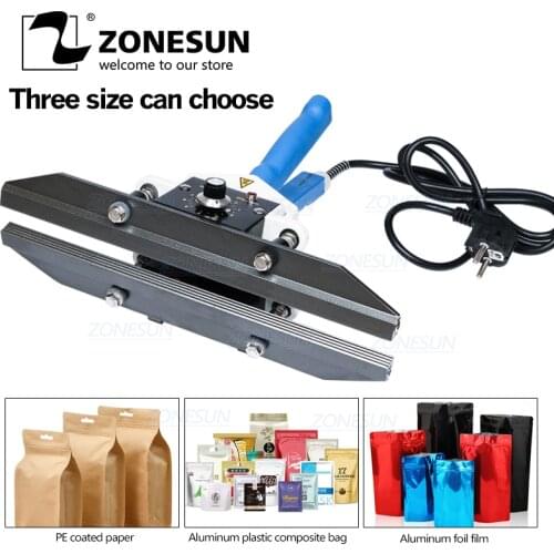 ZONESUN sealing machine DHL 1pcs FKR200 impulse heat to seal Almumin foil bag sealer handy packaging equipment electric tool