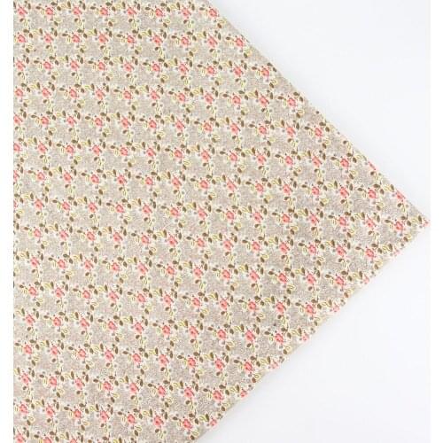 0.5 meter width 156cm brown floral Print Plain 100% Cotton Fabric for Home Textile Patchwork Quilted Fabrics