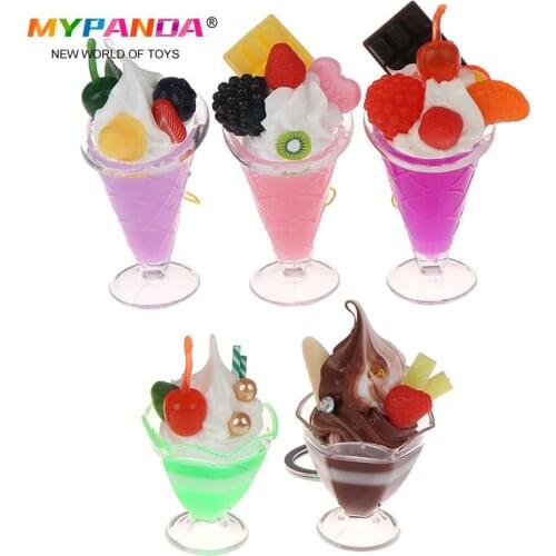 Drink Ice Cream Cups Set Model Pretend Play Mini Food Fit Play House Toy Doll Accessories Dollhouse Miniature
