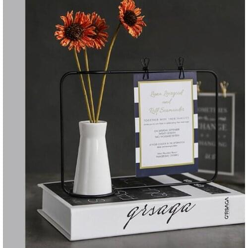 1SET Iron Ceramic Vase Planter Flower Pot Shelf Soilless Pots Organizer Sticky Frame Rack Home Decoration Accessories MI 017