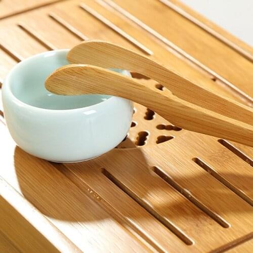 1PC Bamboo Tea Tweezer Food Tongs Kitchen Utensils Buffet Cooking Tools Anti Heat Bread Pastry Clamp Barbecue Clips