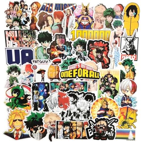 10/30/50pcs/Set Anime My Hero Academia Cartoon Stickers For Luggage Notebook Decal Computer Refrigerator Skateboard Trunk Etc