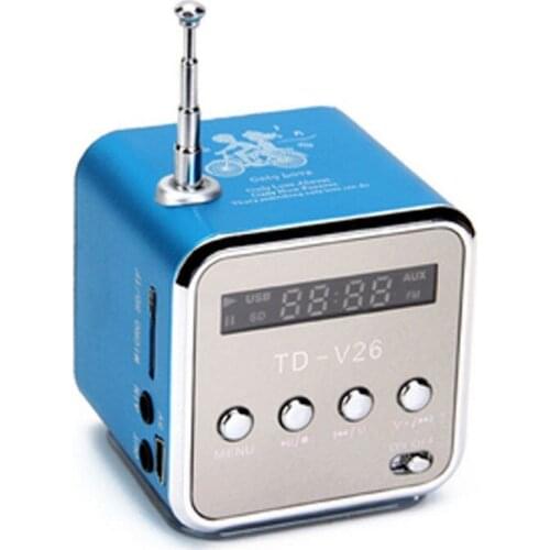 100pcs/lot Multiple colors MINI USB SPEAKER TD-V26 TF MICRO SD MUSIC PLAYER PORTABLE FM RADIO