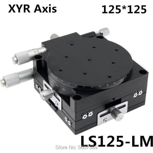 125mm XYR 3 Axis 5" Manual trimming platform Parallel Movement and 360 degree Angle Rotary Tuning sliding table Micrometer