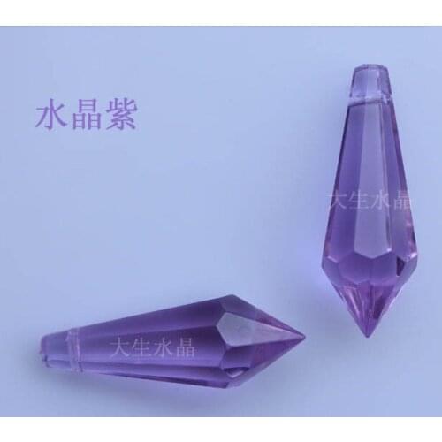 30pcs/lot,38mm lilac color crystal icicle u drop chandelier Drop prism part pendant free shipping