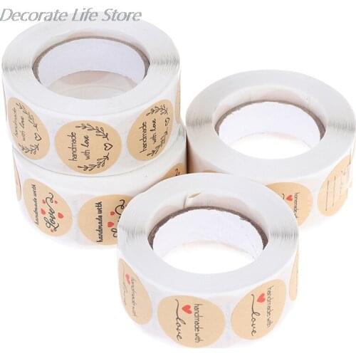 500pcs Thank You Stickers For Seal Label 1 Inch Gift Natural Kraft Paper Sticker