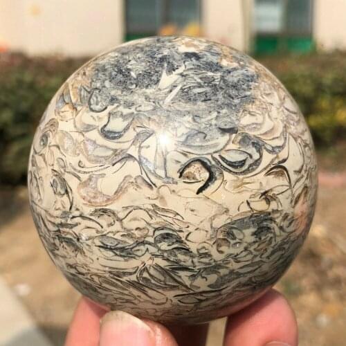 50mm Dinosaur Bone Fossil Crystal Ball Sphere Madagascar Healing