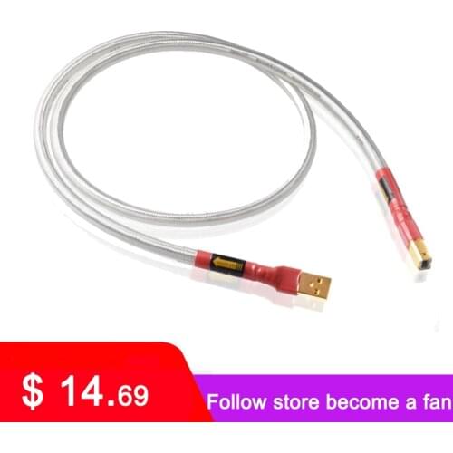 ATAUDIO Silver-plated QED Hifi usb Cable High Quality Type A to B DAC Data USB Cable DAC A90 D90 E30 DX7 PRO