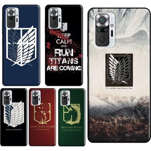 Attack on titan Scouting Legion Logo For Xiaomi Redmi Note 10 Pro 8T 9S Note 7 8 9 Pro Phone Case For Redmi 9C 9T 9 9A 8A K40