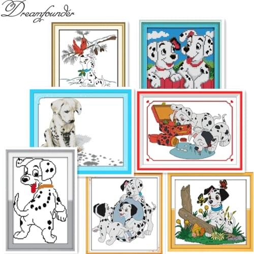 Dalmatian cross stitch kit aida 14ct 11ct count printed canvas stitches embroidery DIY handmade needlework