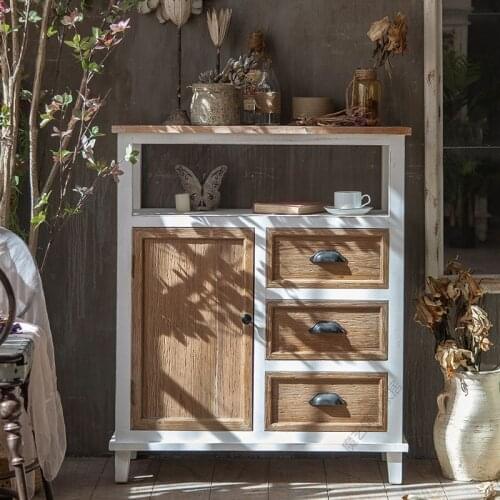 Country Style Homestay Retro Old Living Room Bedroom Dining Side Locker Storage Cabinet Drawer