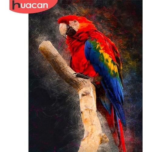 HUACAN Full Square Drill Diamond Painting Parrot Handmade Gift Diamond Embroidery Animal Mosaic Picture Of Rhinestone Home Decor