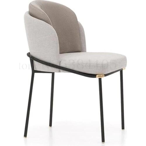 Italian Minimalist Dining Chair Carbon Steel Fabric Dining Chair Simple Light Luxury Chair Comfortable Coffee Shop Chair