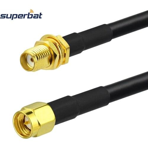 Superbat 6FT SMA plug Straight to SMA Jack Bulkhead Wifi Connector Pigtail LMR195 Antenna Cable 2M Wireless