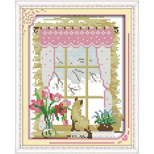 Joy Sunday outside the window Four Seasons Landscape Painting Landscape Embroidery Kit 11ct14ct Set Living Room Decoration
