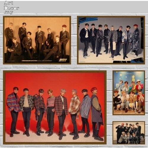 Kpop Band ATEEZ Treasure Epilogue Retro Kraft Paper Movie Poster For Home Art Decoration Posters