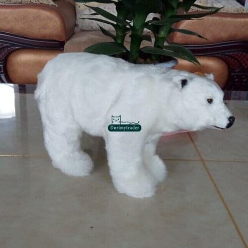 Dorimytrader cute simulation polar bear toy handicraft lovely Realistic white polar bear doll gift decoration 31x18cm