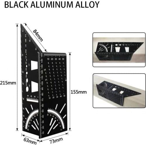 Multifunctional Angle Ruler 45 90 Degree Woodworking Square Aluminum Alloy Accurate Angle Ruler Marking Gauge Carpenter Tool