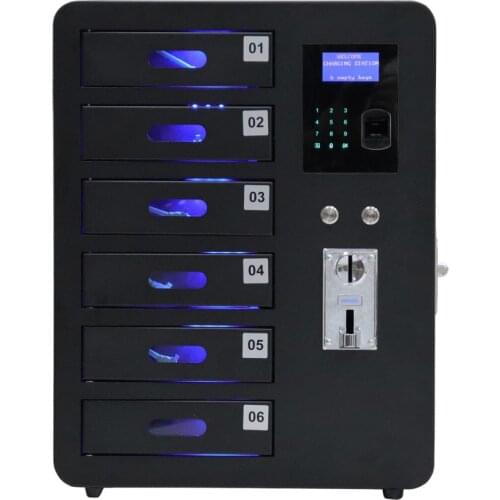 Multi-Function Cell Phone Storage Charging Station Mobile Phone Usb Charging Vending Machine With Fingerprint Sensor