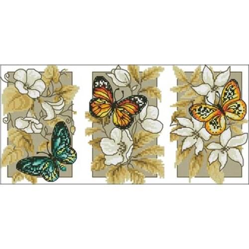 Butterfly and flower patterns Counted Cross Stitch 11CT 14CT 18CT DIY Cross Stitch Kits Embroidery Needlework Sets home decor