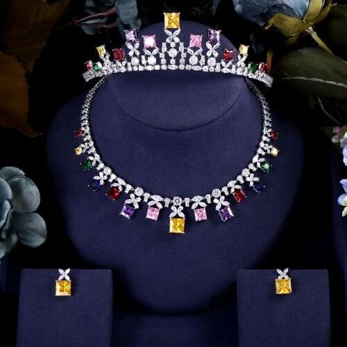 Jankelly Nigeria 3pcs Bridal Zirconia Jewelry Sets For Women Party, Luxury Dubai Nigeria CZ Crystal Wedding Jewelry Sets