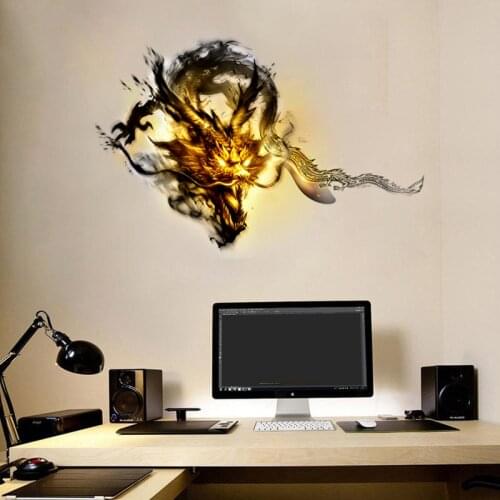 Three Ratels QMH23 Chinese ink art dragon wall sticker art for bedroom cool car sticker
