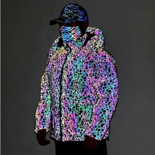 New arrival Reflective Winter Warm Men Jacket Coat Casual Autumn Thick Hat White Duck Parka Male Mens Winter Jacket