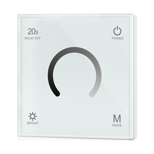 New Led Single Strip Dimmer 12V 24V Input 3A 4 Channel Output Wall Mount Touch Panel Controller 5050 3528 String Dim Switch