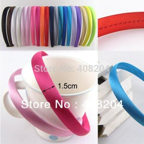 120pcs/lot -15mm (5/8'') Skinny Satin Covered Headband for Children and adult- Pick Your Color 20 Different Color