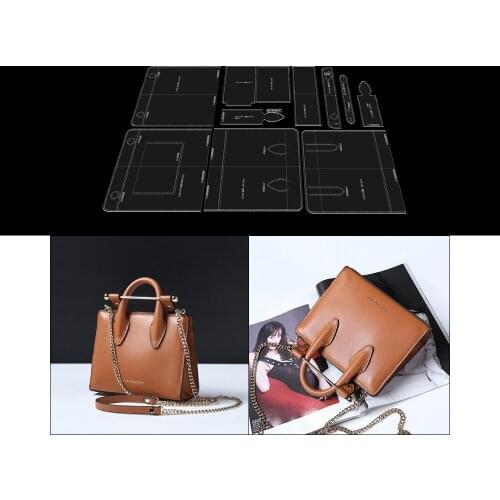 Diy Leather kraft handbag sewing pattern diy handmade craft template