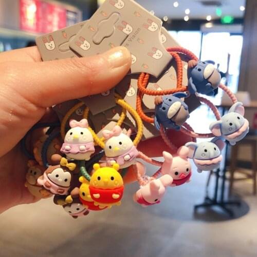 2PCS New Cartoon Cute Little Elephant Princess Headwear Kids Elastic Hair Bands Children Ropes Girls Accessories Baby Headdress