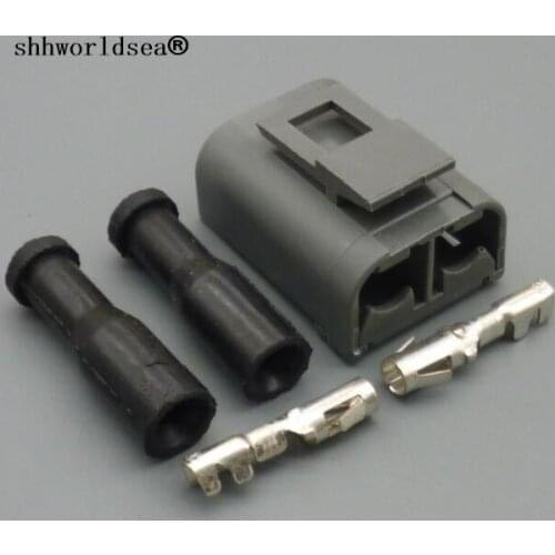 Shhworldsea 2 Way pin 3.5MM Car Electrical Connector auto waterproof wire connector plug Female socket for Motorcycle Car