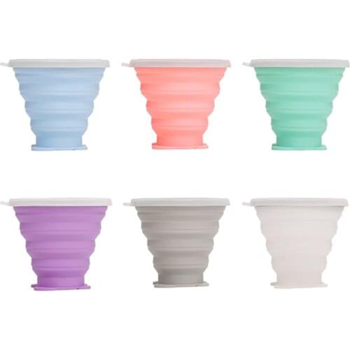 6 Colors Silicone Travel Cup Retractable Folding Coffee Cup Telescopic Collapsible Tea Cup Outdoor Sports Tour Water Cup
