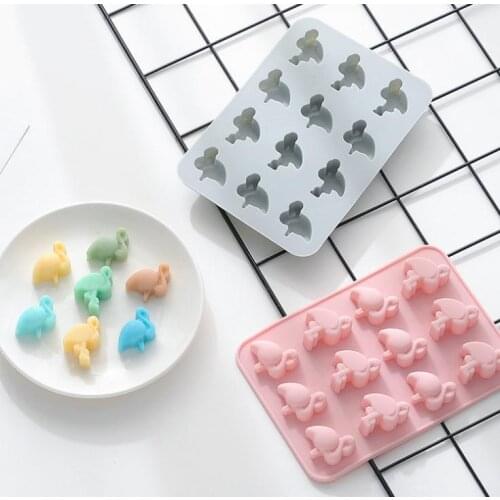 Silicone Flamingo chocolate mold 6 holes Flamingo shaped silicone mold for wholesale 100 pieces per lot SN1618