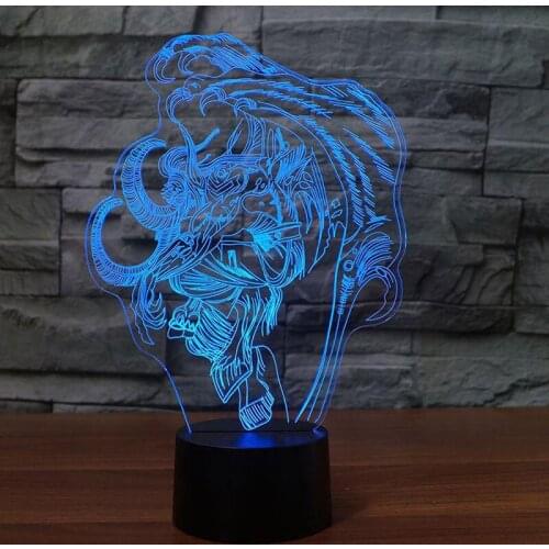 Game Figure 3D LED Lamp 7 Colors Touch Switch led USB Table Desk Light Lava 3D Illusion Room Atmosphere Lighting Fans Gift