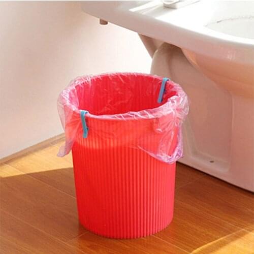 Creative Trash Can Clip Junk Edge Bag Wastebaskets Waste Bin Dustbin Clip Garbage Bag Fixing Tool Home Storage Bag Clips