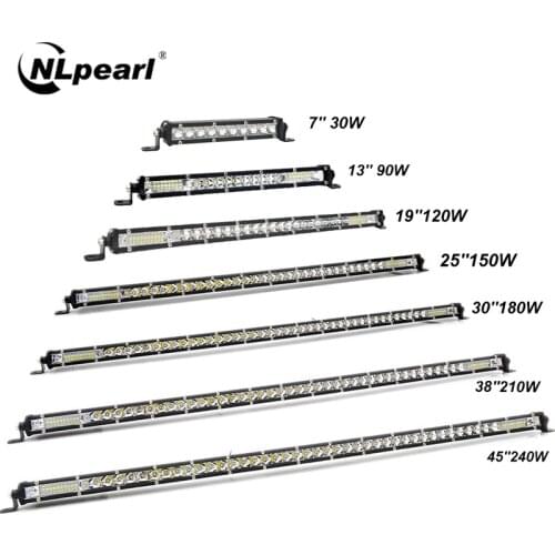 Nlpearl Ultra Slim 7-50inch LED Work Light Bar Spot Flood Beam for Off Road Truck Car Tractor 4x4 4WD SUV ATV Led Bar 12v 24V