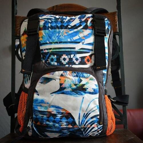 Vintage Backpack Casual Bookbag Men Women Man Laptop Travel Rucksack Elegant Cotton Fabric Casual Daypacks School Shoulder Bag