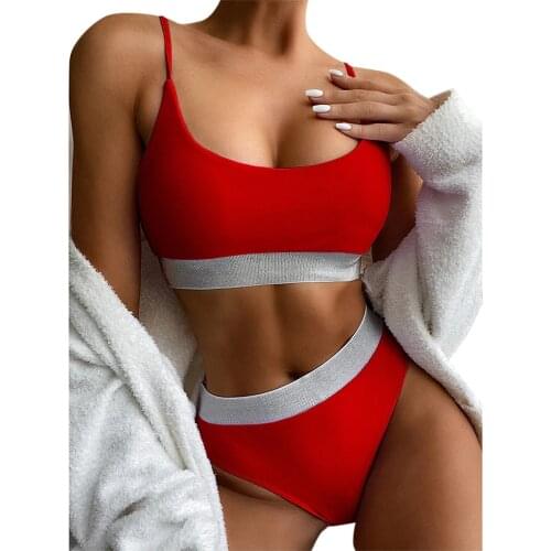 Womens Swimsuit New High Waist Swimwear Women Bikini Set Sequin Swimsuits Brazilian Biquini 2021 Women Bathing Suit New L3
