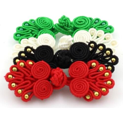 10Pairs/lot Pearlescent Beads Chinese Frog Buttons Knot Fastener Sewing Handmade Craft Supplier Fancy Buttons 36Colors