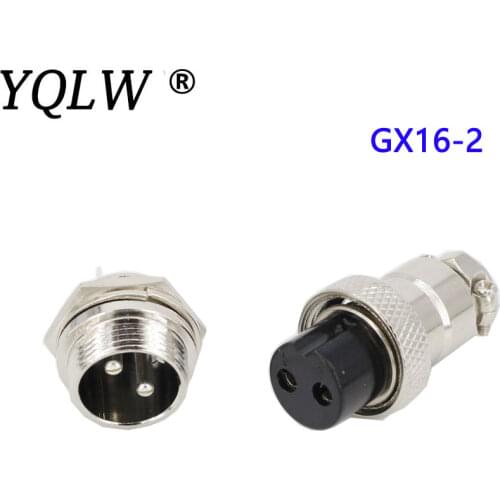 2 PIN 16mm GX16-2 Screw Aviation Connector Plug The aviation plug Cable connector Regular plug and socket