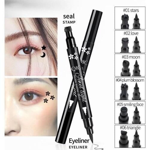 2 In1 Double-headed Eyeliner Stamp Liquid Eyeliner Pencil Waterproof Stamps Eye Liner Pencil Quick Dry Eye Makeup Tools