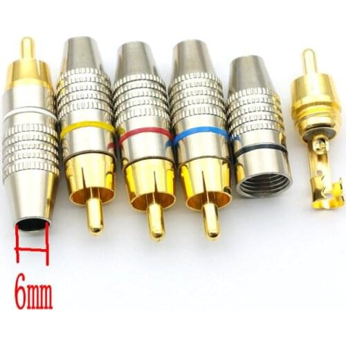 20pcs 5 colors Metal RCA Plug Audio Male Connector soldering