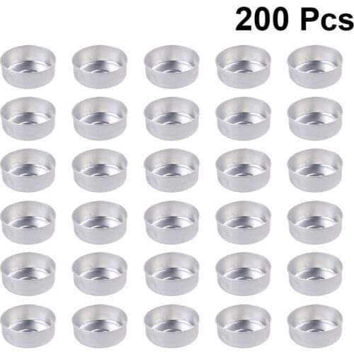 200pcs Aluminum Tea Light Tins Can Scented Candle Making Container Empty Case For Candle Holding DIY Making Tea Tins Can